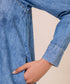 Women's Pret Denim Solid Blue A-Line Shirt